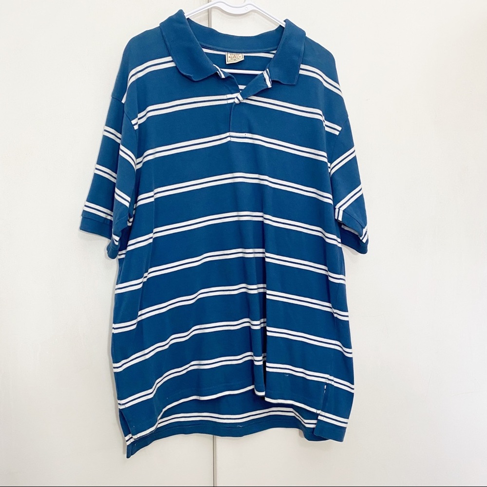 STEVE & BARRY’S stripe 100% cotton polo shirt ribbed collar and cuffs. XL